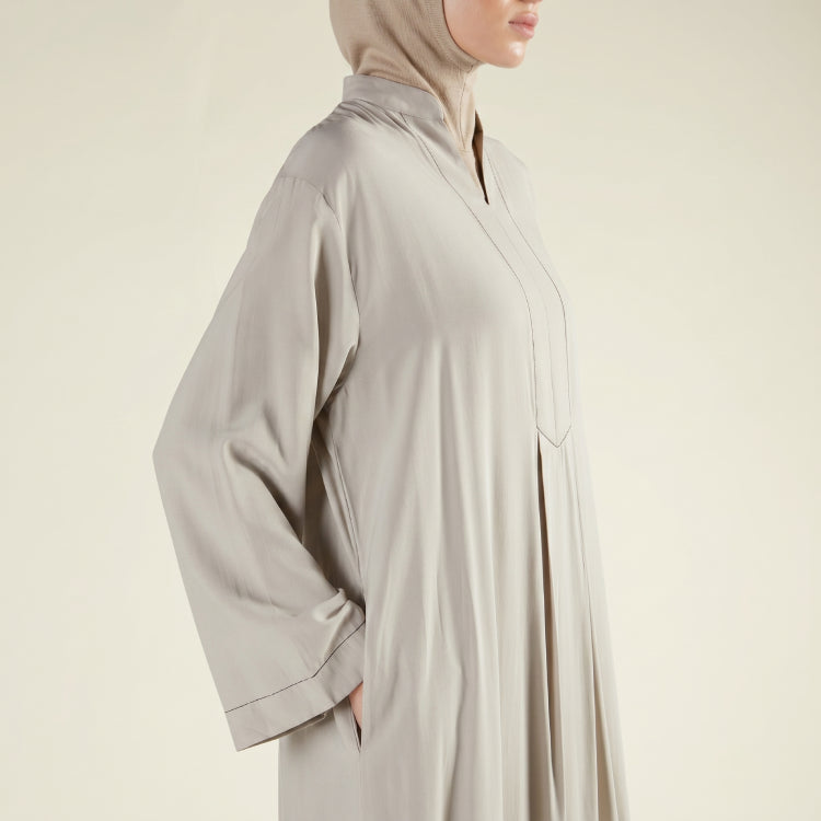 Abaya Grès — Coton pur, coupe kaftan