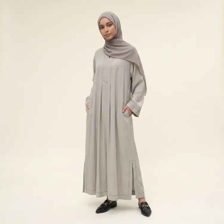 Abaya Grès — Coton pur, coupe kaftan