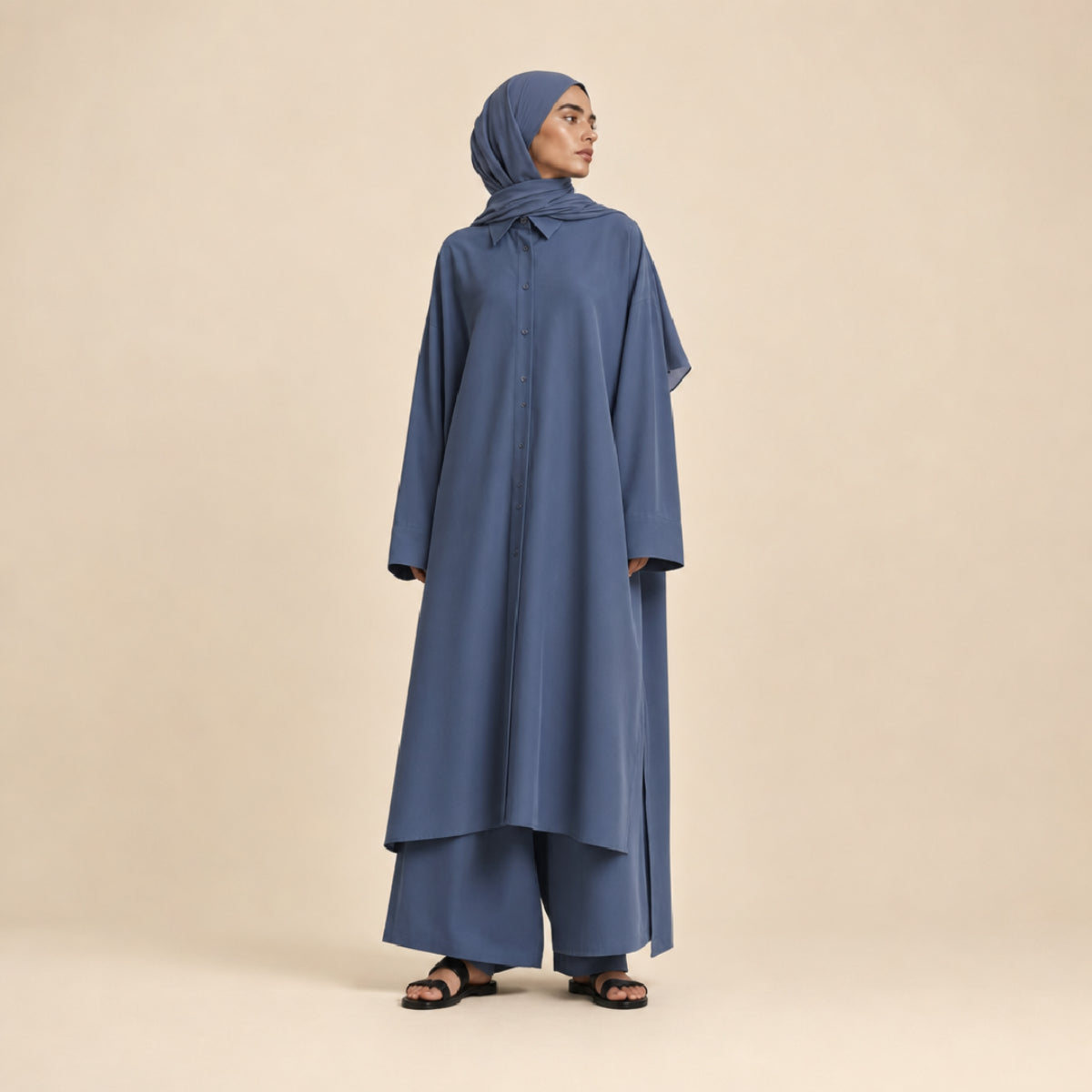 Ensemble Iris — Robe-chemise & Pantalon large