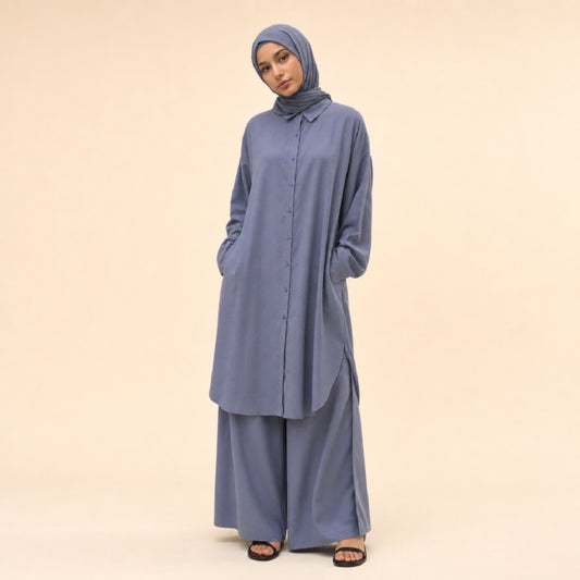 Ensemble Iris — Robe-chemise & Pantalon large